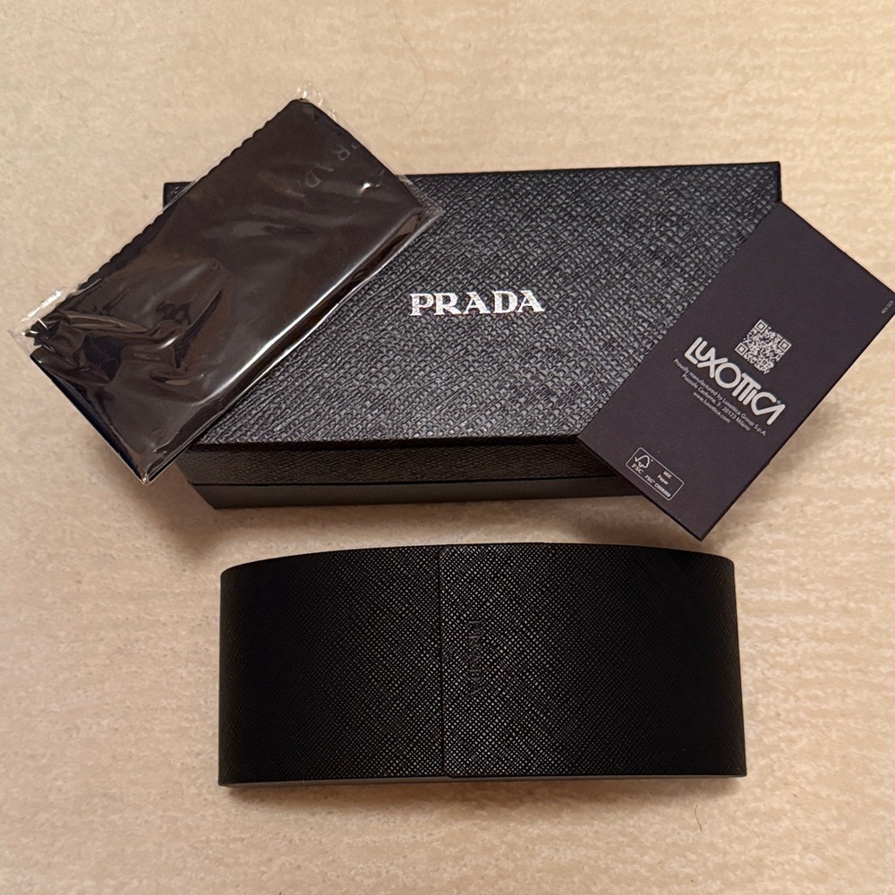 Prada Textured Black Sunglasses Case Set